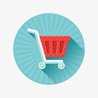 购物车蓝色底纹图片免抠