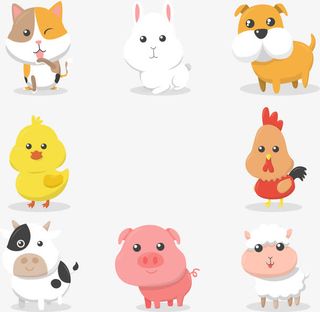 矢量手绘卡通动物免抠