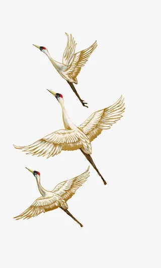 中国风仙鹤元素免抠