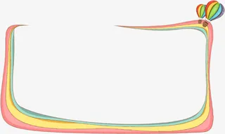 七彩彩虹边框免抠
