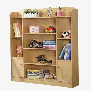 原木色实木儿童书架免抠