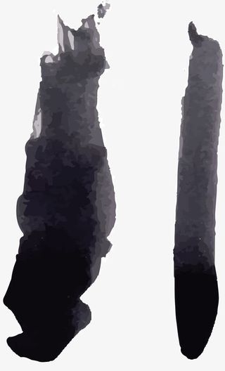 中国风水墨竖条免抠