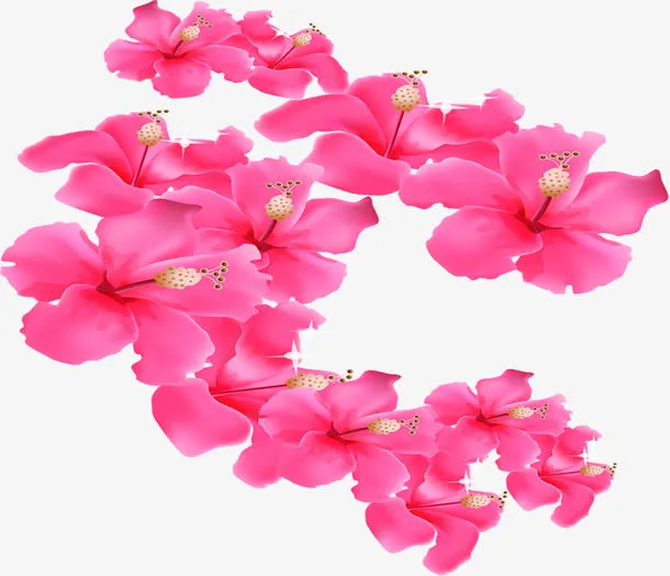 手绘合成粉色的桃花免抠