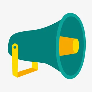 蓝绿色的通知小喇叭免抠