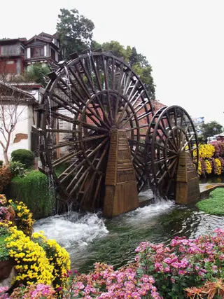 丽江古镇水车免抠