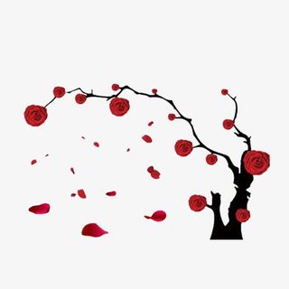会开花的玫瑰树见证爱情之旅免抠