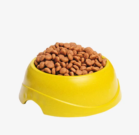 黄色宠物狗粮食碗PNG图免抠