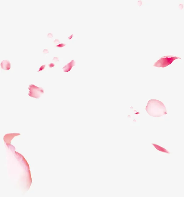 漂浮桃花花瓣免抠