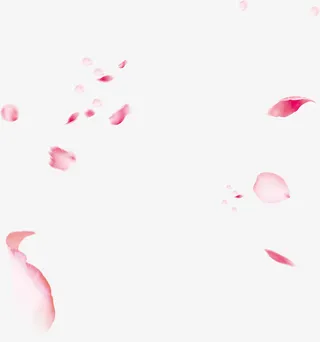 漂浮桃花花瓣免抠
