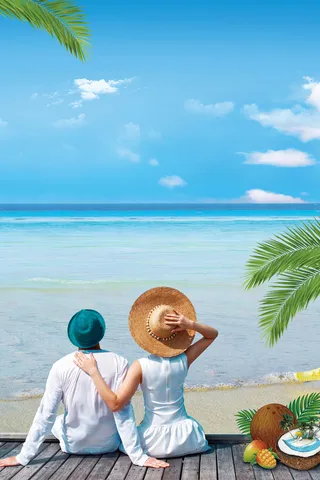国庆甜蜜游海报背景素材高清