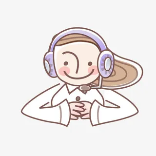 手绘广播人物免抠