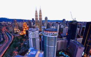 曼谷夜景俯视图免抠