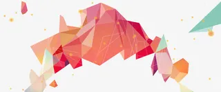 折纸几何漂浮素材免抠