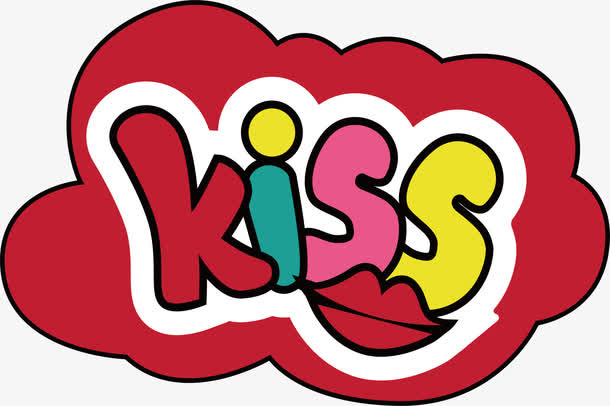 亲吻英文贴纸免抠