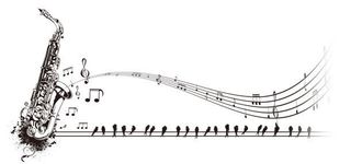 音乐萨克斯五线谱免抠