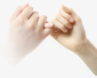 情侣双手拉钩七夕情人节免抠