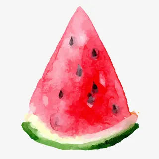 手绘水彩绘画夏日解渴水果西瓜免抠