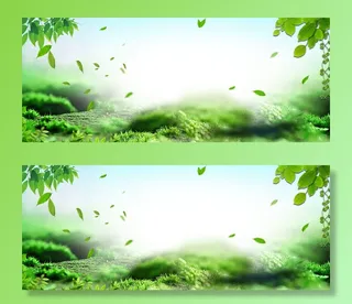 春季清新绿色淘宝海报背景高清文艺清新背景