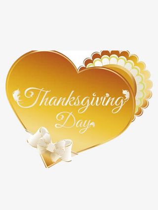 暖色心形感恩节图案免抠