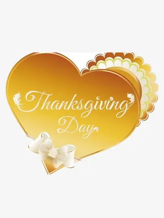 暖色心形感恩节图案免抠