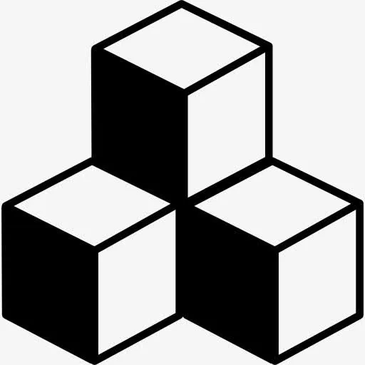 堆栈中的多维数据集与阴影图标免抠