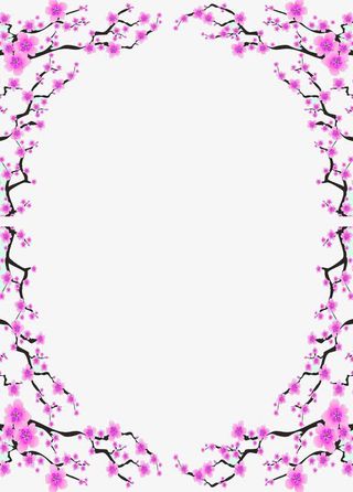 温馨浪漫樱花框免抠