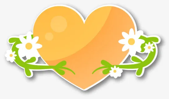 情人节黄色爱心装饰免抠