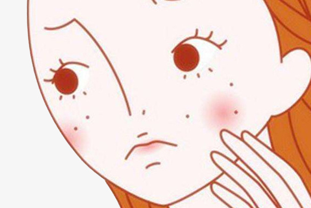 可爱女生皱眉痘痘卡通免抠