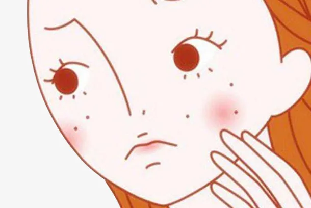 可爱女生皱眉痘痘卡通免抠