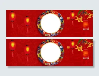 狗年红色喜庆春节海报banner高清