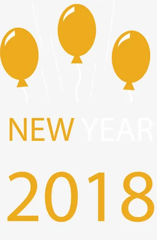 矢量金色气球标签免抠