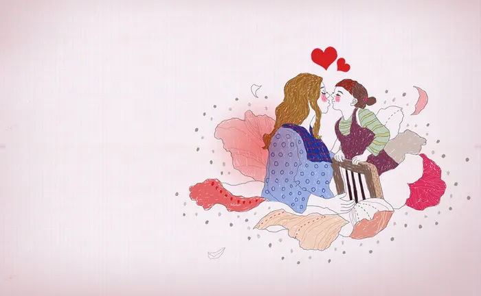 手绘妇女节海报背景素材高清