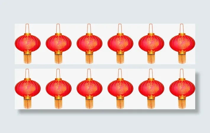 红色鲤鱼花纹灯笼中秋免抠