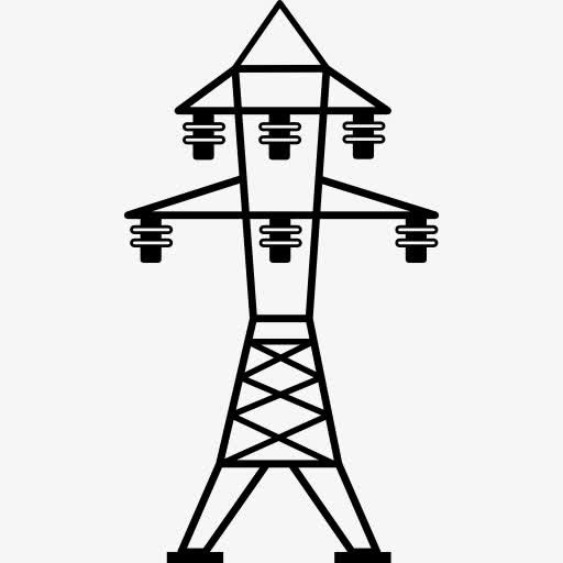 电源线六绝缘子图标免抠