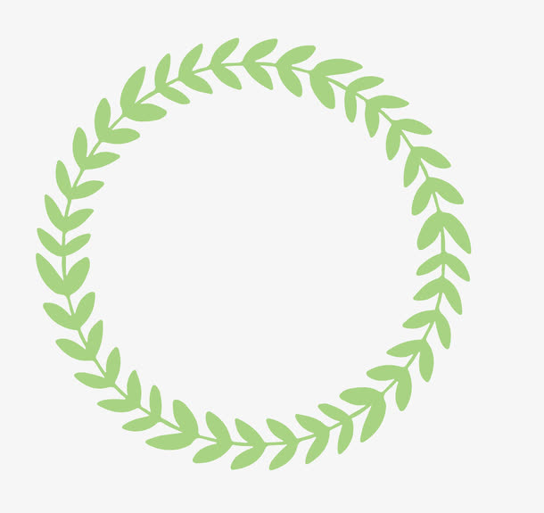 文艺清新花草圆环花边海报设计装免抠