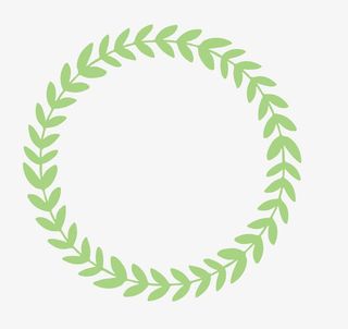 文艺清新花草圆环花边海报设计装免抠