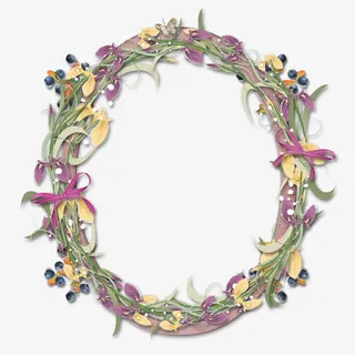 水彩花卉边框鲜花花卉免抠