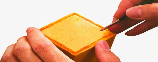 手工雕刻方形印章免抠