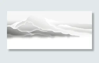 古风水墨剪影背景底图免抠