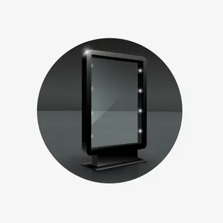 深色亚克力立牌矢量图免抠