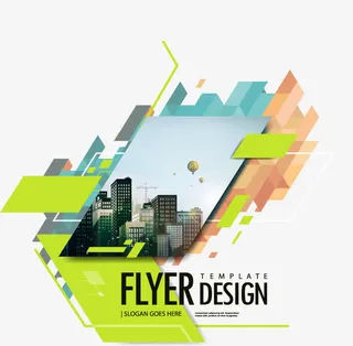 创意色块层叠单页模板矢量素材免抠