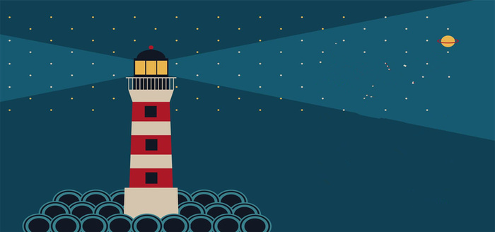 星空下的灯塔海报背景高清
