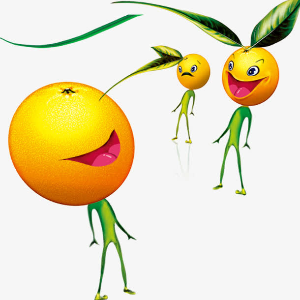 卡通橘子免抠