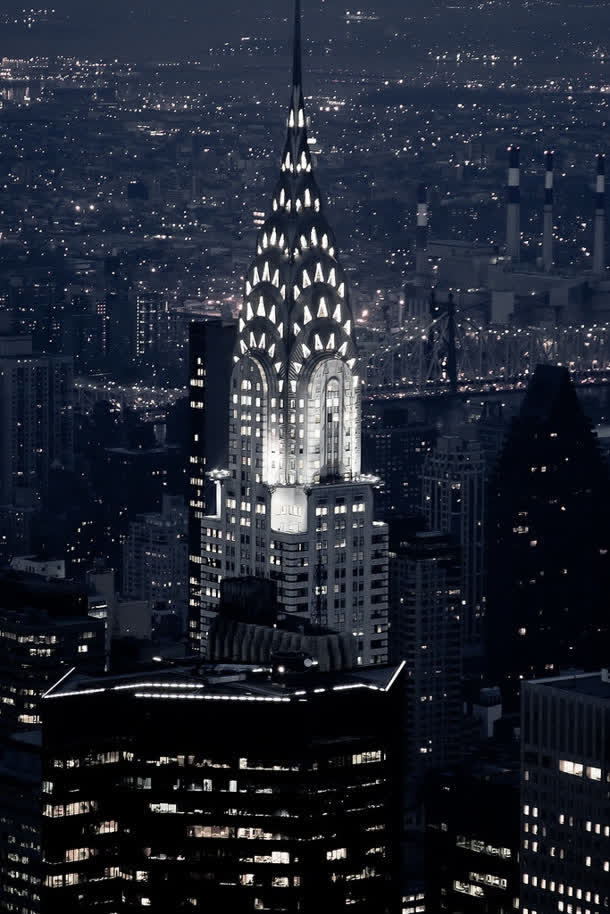 纽约城市鸟瞰夜景免抠
