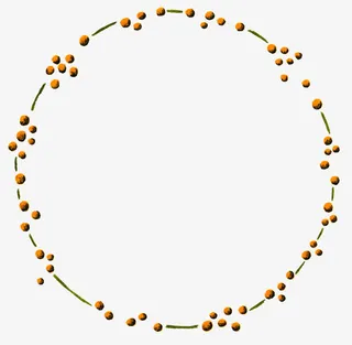 手绘圆形果实边框元素免抠