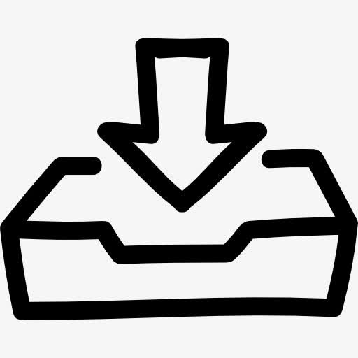 收件箱手绘托盘箭图标免抠