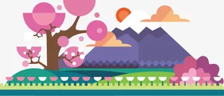 桃花装饰素材修饰免抠