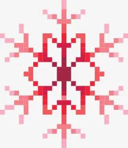 雪花红色雪花装饰免抠