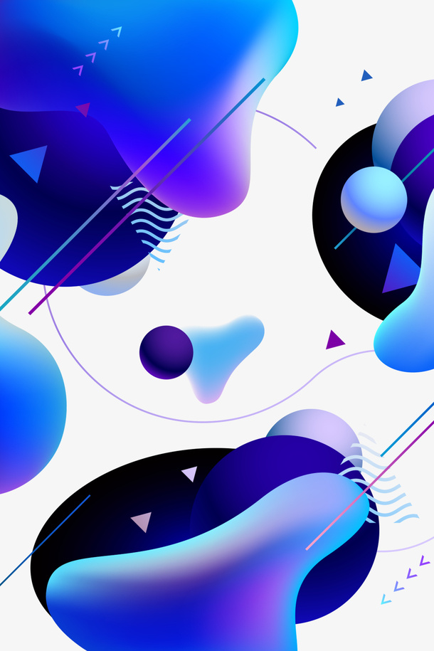 时尚流体渐变装饰图案免抠