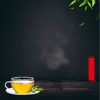 茶叶质感黑色PSD分层主图背景素材高清